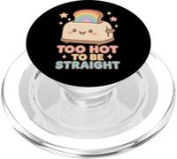 Too Hot to Be Straight Kawaii Rainbow Toaster Pride Graphic PopSockets PopGrip for MagSafe