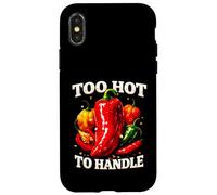 Too Hot To Handle Funny Chili Pepper For Spicy Food Lovers Case for iPhone X/XS