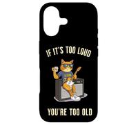 Too Loud Too Old Rock Roll Cat Dad Playing Guitar Sarcastic Case for iPhone 17