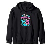 Too Magical To Be 5 Cute Mermaid Birthday Zip Hoodie