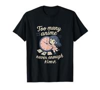Too Many Anime Never Enough Time Kawaii Clock T-Shirt