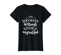 Too Many Blessings to Be Ungrateful Blessed Thankful Value Graphic T-Shirt, Women, Black, L