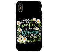 Too Many Blessings To Count Christian Floral Faith Prayer Case for iPhone X/XS
