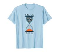 Too Many Books Too Little Time Bookworm Hourglass T-Shirt, Men, Baby Blue, L