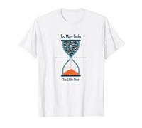 Too Many Books Too Little Time Bookworm Hourglass T-Shirt, Men, White, XXL