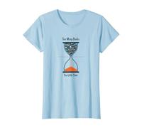 Too Many Books Too Little Time Bookworm Hourglass T-Shirt, Women, Baby Blue, XS