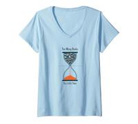 Too Many Books Too Little Time Bookworm Hourglass V-Neck T-Shirt, Women, Baby Blue, S