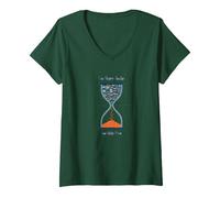 Too Many Books Too Little Time Bookworm Hourglass V-Neck T-Shirt, Women, Forest Green, XL