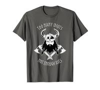 Too Many Idiots not Enough Axes - Medieval Viking and Axes T-Shirt, Men, Asphalt Grey, Medium