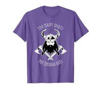 Too Many Idiots not Enough Axes - Medieval Viking and Axes T-Shirt, Men, Purple Heather, Large