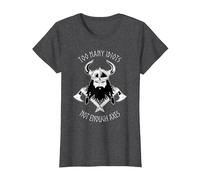 Too Many Idiots not Enough Axes - Medieval Viking and Axes T-Shirt, Women, Dark Heather Grey, 3X-Large