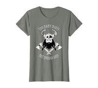 Too Many Idiots not Enough Axes - Medieval Viking and Axes T-Shirt, Women, Olive Heather, Small
