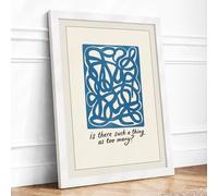Too Many Shapes Typography Framed Wall Art Print A2 (59.4×42cm) White, Wall Decor for Living Room, Bedroom, Office & Home, Ready to Hang, Art Gift