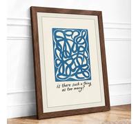 Too Many Shapes Typography Framed Wall Art Print A3 (42×29.7cm) Walnut, Wall Decor for Living Room, Bedroom, Office & Home, Ready to Hang, Art Gift