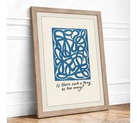 Too Many Shapes Typography Framed Wall Art Print A4 (29.7×21cm) Oak, Wall Decor for Living Room, Bedroom, Office & Home, Ready to Hang, Art Gift