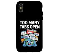 Too Many Tabs Open Funny Anxiety ADHD humor Emotional Chaos Case for iPhone X/XS