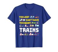 Too Many Trains I Model Railway Railroaders Trains Children T-Shirt, Men, Royal Blue, Medium