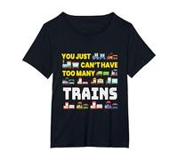 Too Many Trains I Model Railway Railroaders Trains Children T-Shirt, Women's Plus, Black, 3X