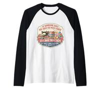 Too Much Fabric Sewing Quilting Lover Funny Quilter Joke Fun Raglan Baseball Tee
