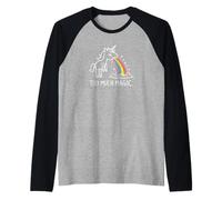Too Much Magic Shirt Funny Unicorn Vomiting Rainbow Design Raglan Baseball Tee