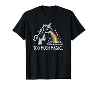 Too Much Magic Shirt Funny Unicorn Vomiting Rainbow Design T-Shirt