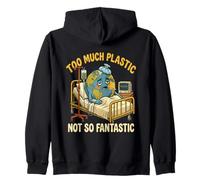Too Much Plastic Not Fantastic Recycle Plastic Earth Day Zip Hoodie
