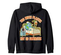 Too Much Plastic Not Fantastic Recycle Plastic Earth Day Zip Hoodie