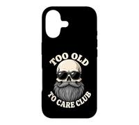Too Old To Care Club Skull Grey Beard Middle Age Birthday Case for iPhone 17