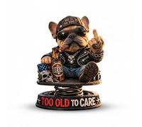 Too Old To Care Dashboard Bobblehead - Car Bobble Head Easy Placement & Stability, Funny Resin Nodding Head Dog Ornament Dog Beer Design Bobble Head for Car Dashboard