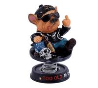 Too Old To Care Dashboard Bobblehead,Funny Bobblehead Dashboard,Tough Bulldog Bobble Head Figure,Resin Dog Statue W/beer Skull for Car Interior, Auto Interior Accessory, for Dog Lovers (1Pcs)
