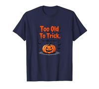 Too Old to Trick Too Young to Treat Halloween Humor T-Shirt, Men, Navy, 3XL