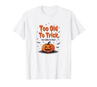Too Old to Trick Too Young to Treat Halloween Humor T-Shirt, Men, White, L