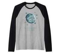 Too Planet to Care Earth Awareness Quote Raglan Baseball Tee