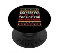 Too Poor For Yarn Funny Ugly Christmas Sweater Humor PopSockets Adhesive PopGrip