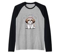 Too Posh to Play Fetch Funny Sarcastic Shih Tzu Dog Lover Raglan Baseball Tee