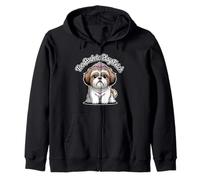 Too Posh To Play Fetch Funny Sarcastic Shih Tzu Dog Lover Zip Hoodie