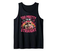 Too Pretty to Be Straight Funny Pride Cat LGBTQ Tank Top