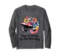 Too Pretty to Strike Out Baseball Enthusiast Helmet Sports Long Sleeve T-Shirt