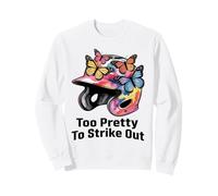 Too Pretty To Strike Out Baseball Enthusiast Helmet Sports Sweatshirt