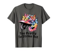 Too Pretty to Strike Out Baseball Enthusiast Helmet Sports T-Shirt