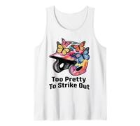 Too Pretty to Strike Out Baseball Enthusiast Helmet Sports Tank Top