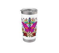 Too Queer for Your Comfort Butterfly Dagger Pride Art Stainless Steel Insulated Tumbler