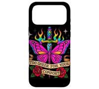 Too Queer For Your Comfort Rainbow Butterfly Tattoo Art LGBT Case for iPhone 17 Pro Max