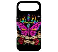 Too Queer For Your Comfort Rainbow Butterfly Tattoo Art LGBT Case for iPhone Air