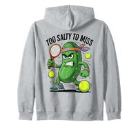 Too Salty To Miss Pickleball Humor Zip Hoodie