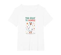 Too Silly to Handle: Quirky Duck Humor for Fun Lovers T-Shirt, Women's Plus, White, 6X