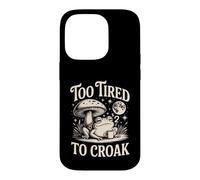 Too Tired To Croak Sleepy Frog Case for iPhone 14 Pro