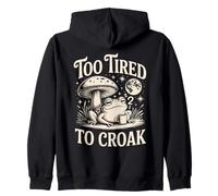 Too Tired To Croak Sleepy Frog Zip Hoodie