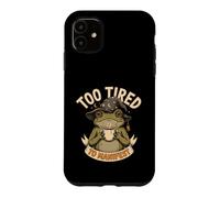 Too Tired To Manifest Coffee Frog Case for iPhone 11