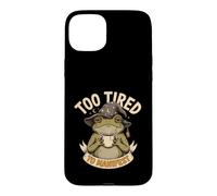 Too Tired To Manifest Coffee Frog Case for iPhone 15 Plus